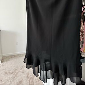 MSK short front long back formal black skirt
